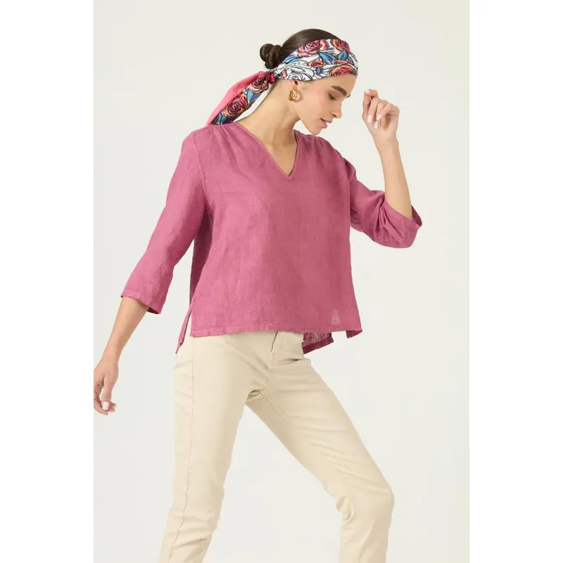 PRIVILEGE - Blusa de lino lila 2919
