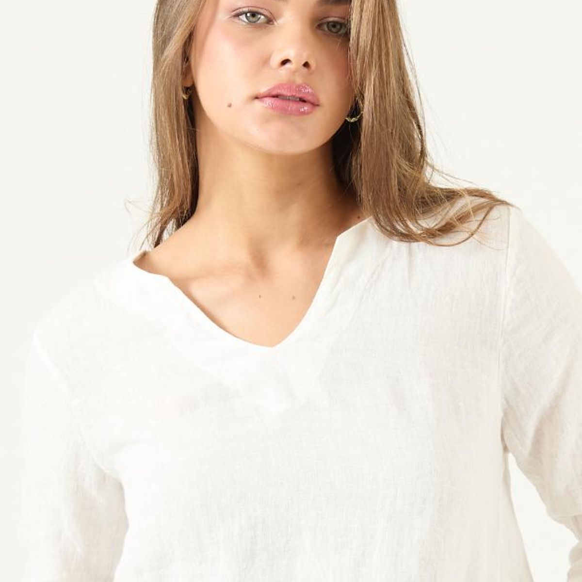 PRIVILEGE - Blusa de lino blanca PRIVILEGE 3073