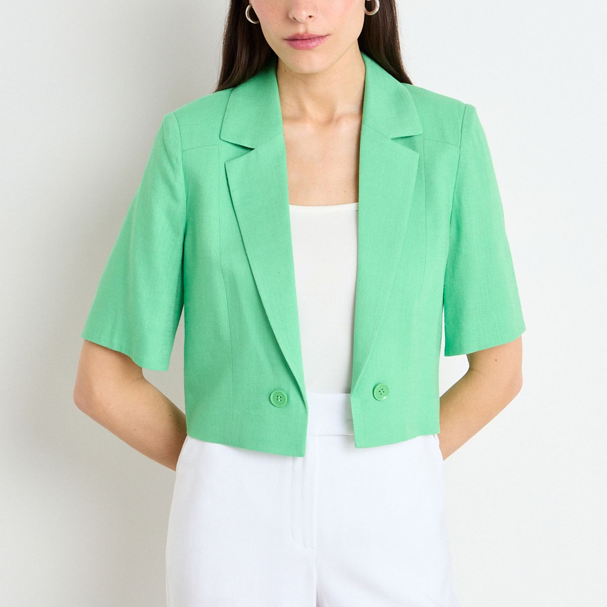IO - Blazer Liso Mujer Verde Oliva Io