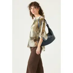 PRIVILEGE - Blusa con silk blend gris estampada 3354