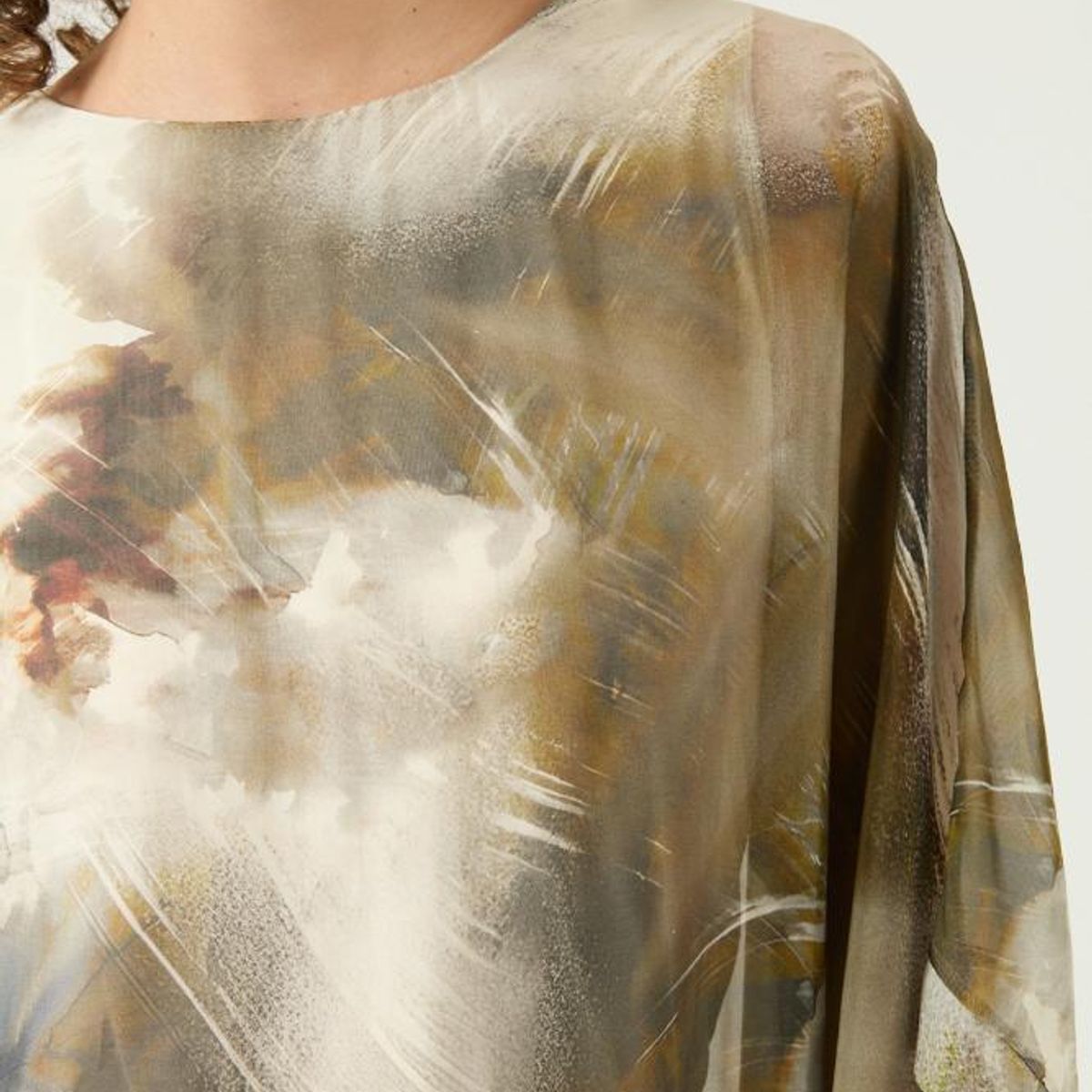 PRIVILEGE - Blusa con silk blend gris estampada PRIVILEGE 3354