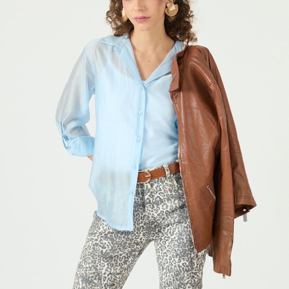 PRIVILEGE - Blusa celeste PRIVILEGE 3364