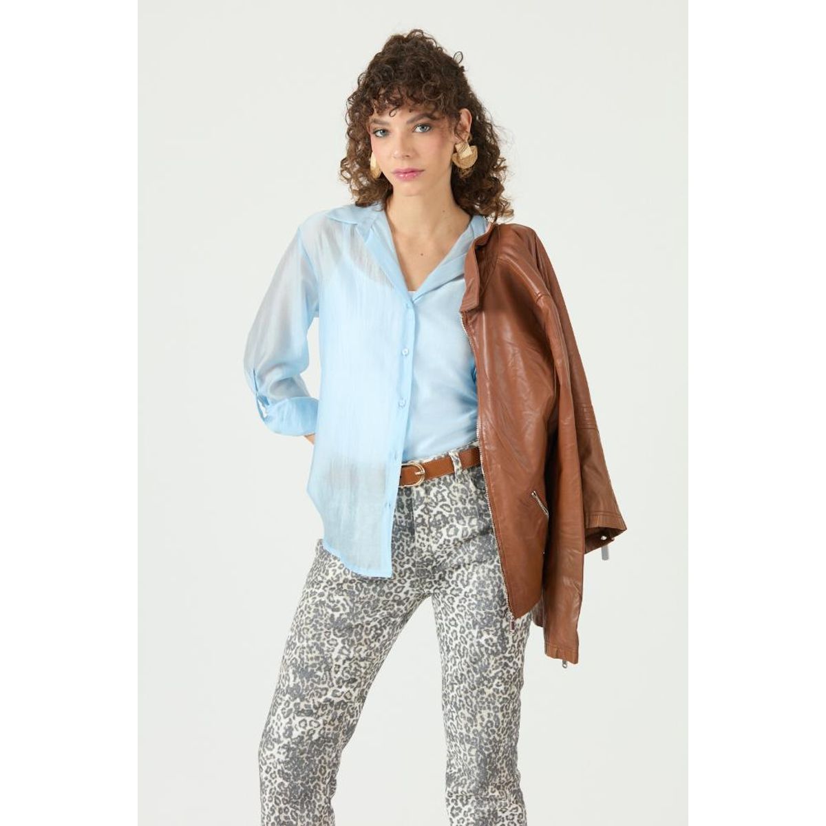 PRIVILEGE - Blusa celeste PRIVILEGE 3364