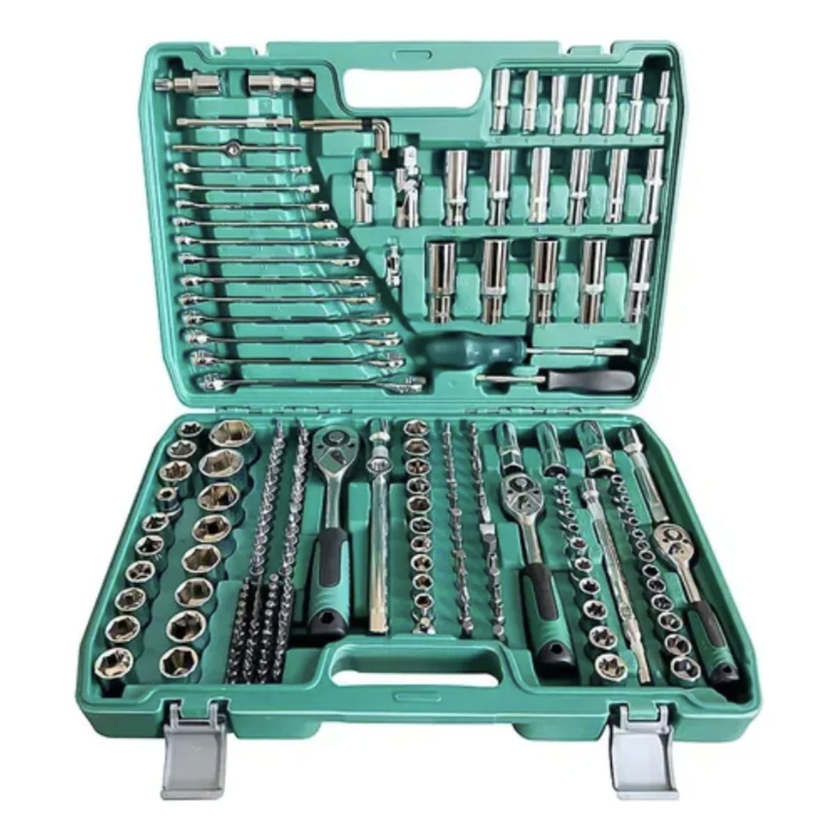 GENERICO - Caja De Herramientas Y Llaves 216 Piezas + Maleta Premium Xl Verde