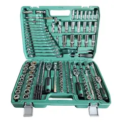 GENERICO - Caja De Herramientas Y Llaves 216 Piezas + Maleta Premium Xl Verde