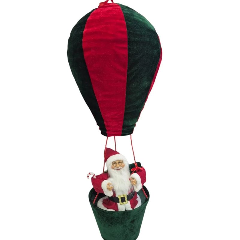 ANGELES DEL HOGAR - Globo Aerostatico Papa noel 150cm Rojo y Verde