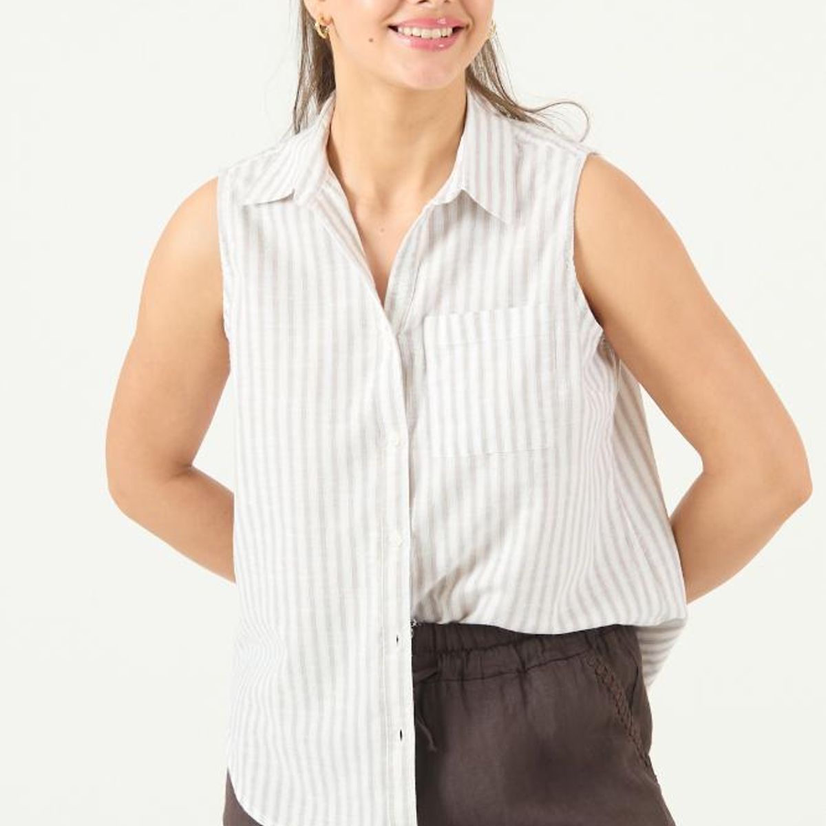 PRIVILEGE - Blusa taupe rayas PRIVILEGE 3489