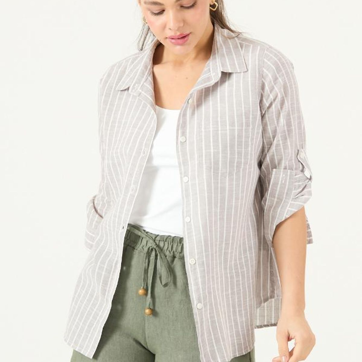 PRIVILEGE - Blusa taupe rayas PRIVILEGE 3487