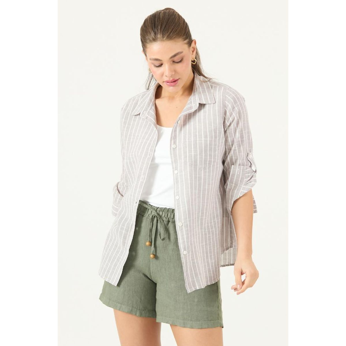 PRIVILEGE - Blusa taupe rayas PRIVILEGE 3487