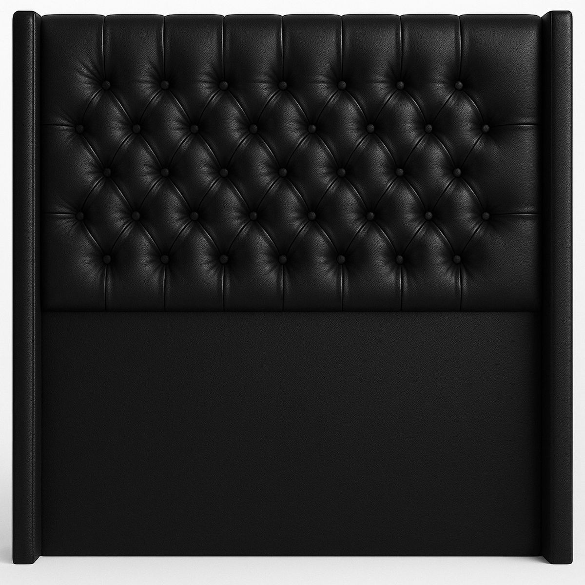 GENERICO - Respaldo Verona Ecocuero Negro con Brazos Laterales – 2 Plazas