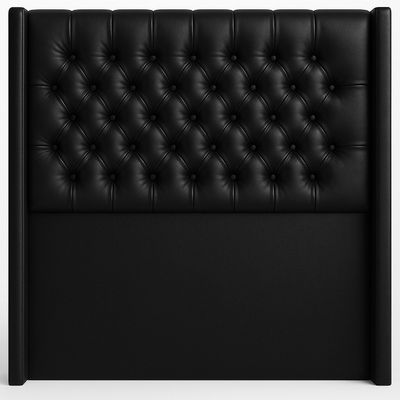 Imagen 2 del producto Respaldo Verona Ecocuero Negro con Brazos Laterales – 2 Plazas