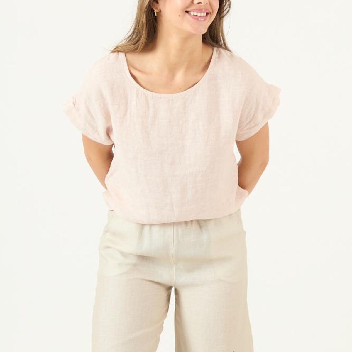 PRIVILEGE - Blusa de lino rosa PRIVILEGE 3493