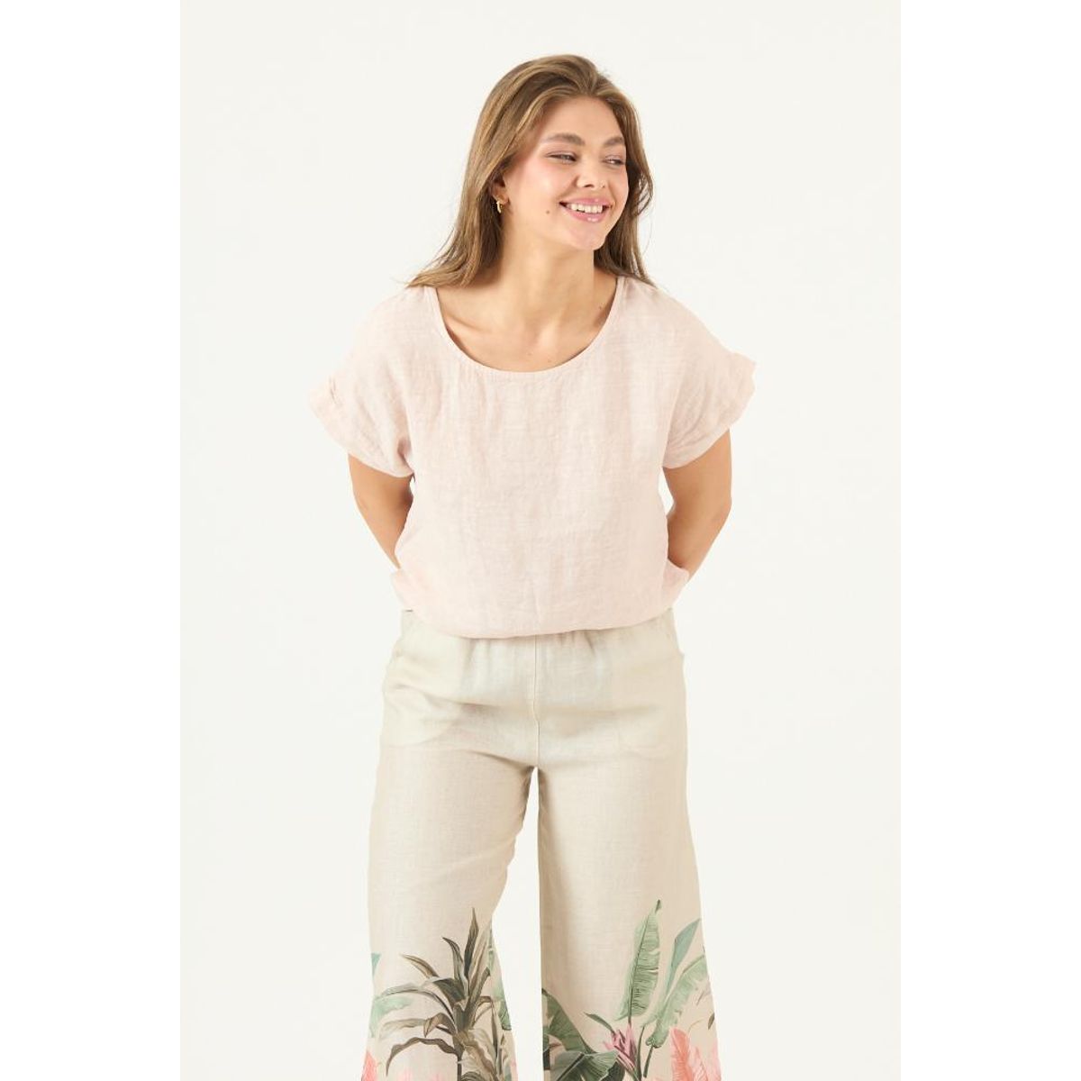 PRIVILEGE - Blusa de lino rosa PRIVILEGE 3493