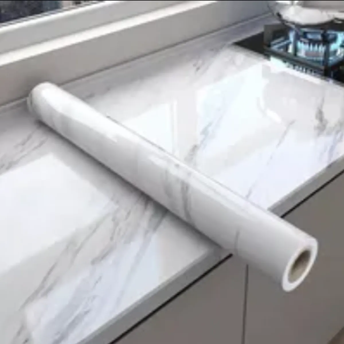 GENERICO - Papel Tapiz Adhesivo Mármol Impermeable Para Encimera Cajon 10m Blanco