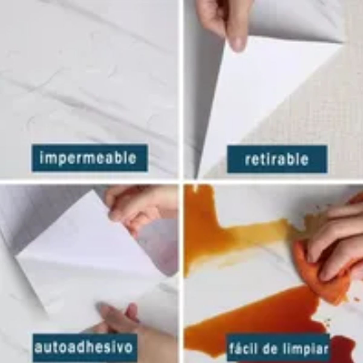 GENERICO - Papel Tapiz Adhesivo Mármol Impermeable Para Encimera Cajon 10m Blanco