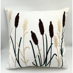 DEKOHOME - Cojín bordado algodón Flores