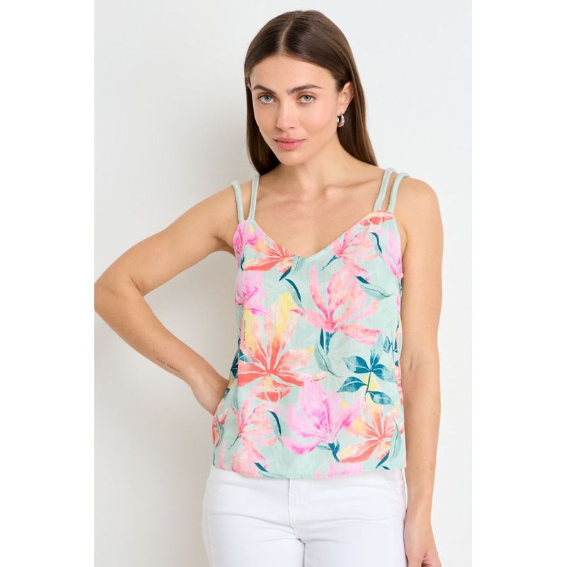 IO - Blusas Sin Manga Mujer Verde Oliva Io