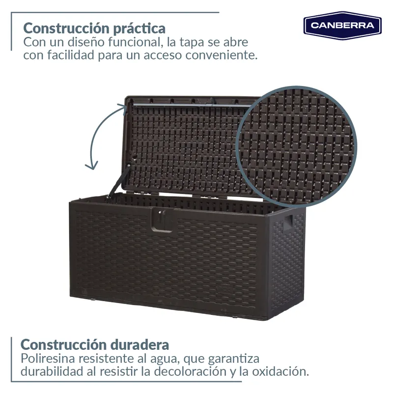 CANBERRA - Baúl Almacenamiento Exteriores Negro 276 Litros Canberra