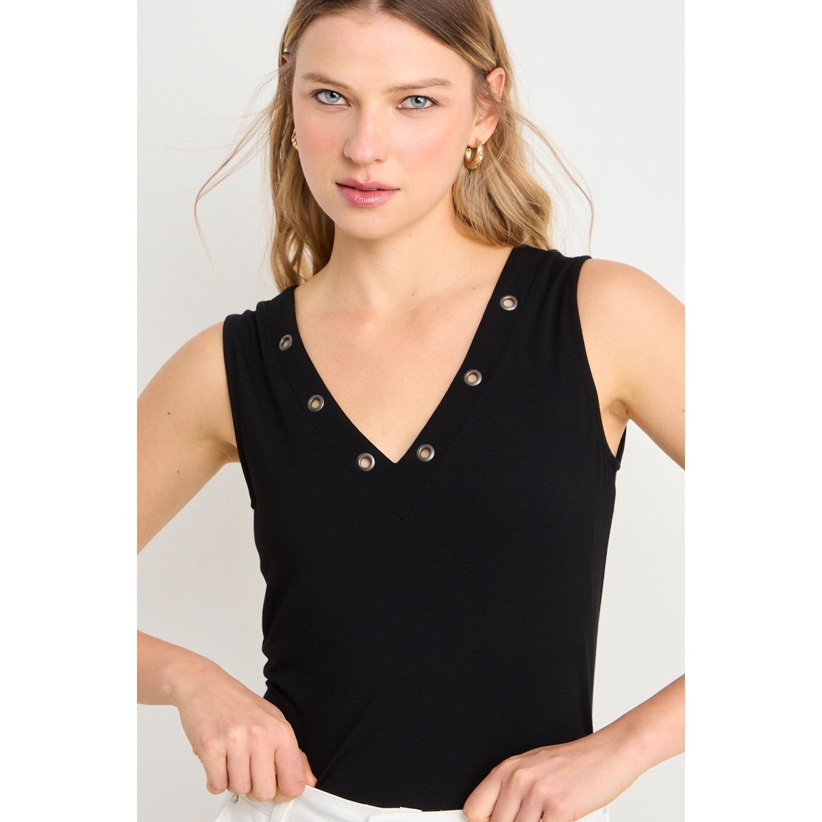 ASH - Polera Sin Mangas Mujer Negro Ash