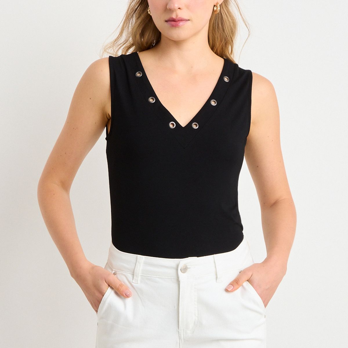 ASH - Polera Sin Mangas Mujer Negro Ash