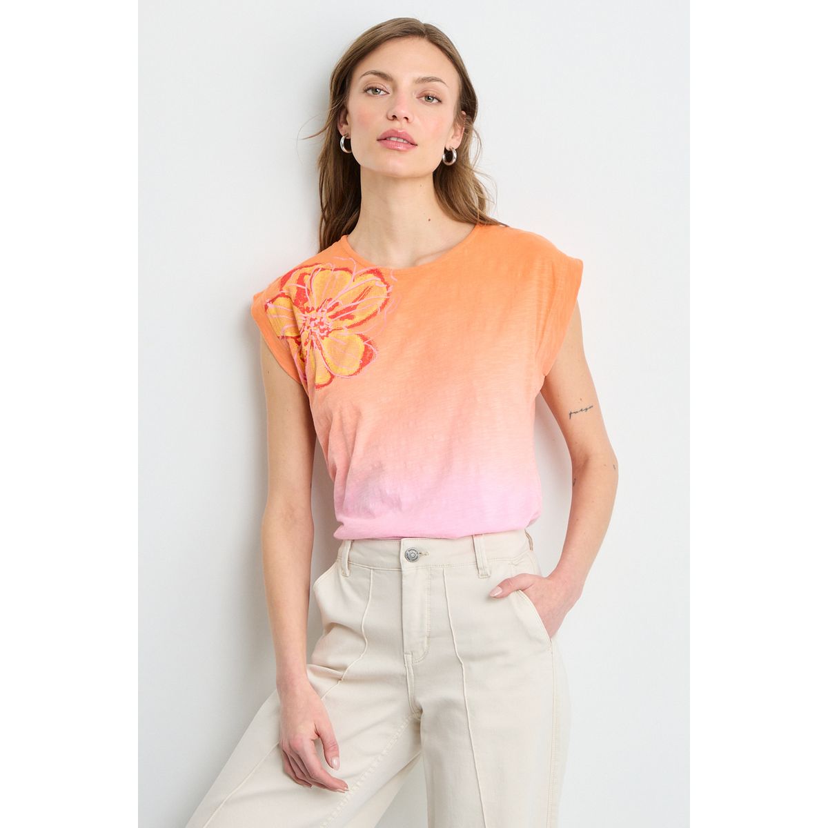 IO - Polera Sin Mangas Mujer Naranjo Io