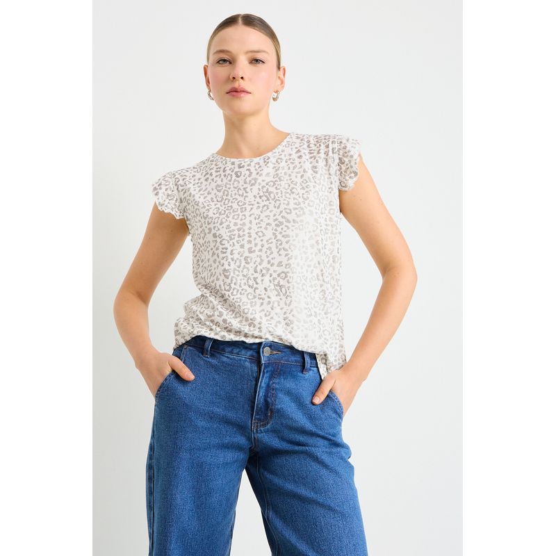 ASH - Polera Manga Corta Mujer Crudo Ash