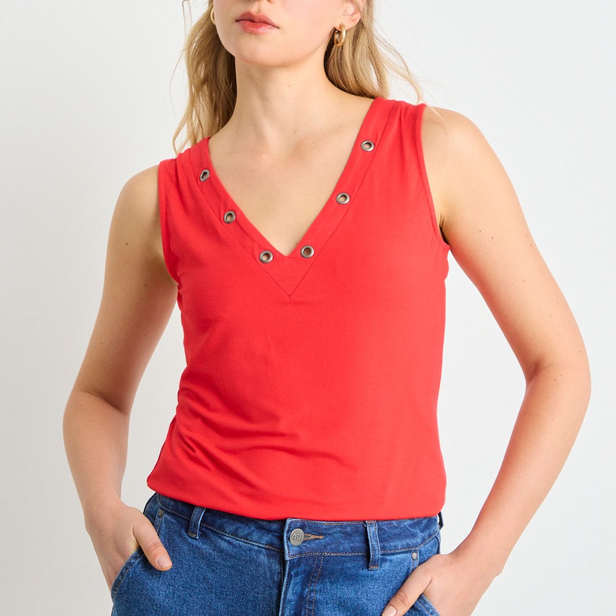 ASH - Polera Sin Mangas Mujer Rojo Ash