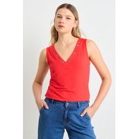 Polera Sin Mangas Mujer Rojo
