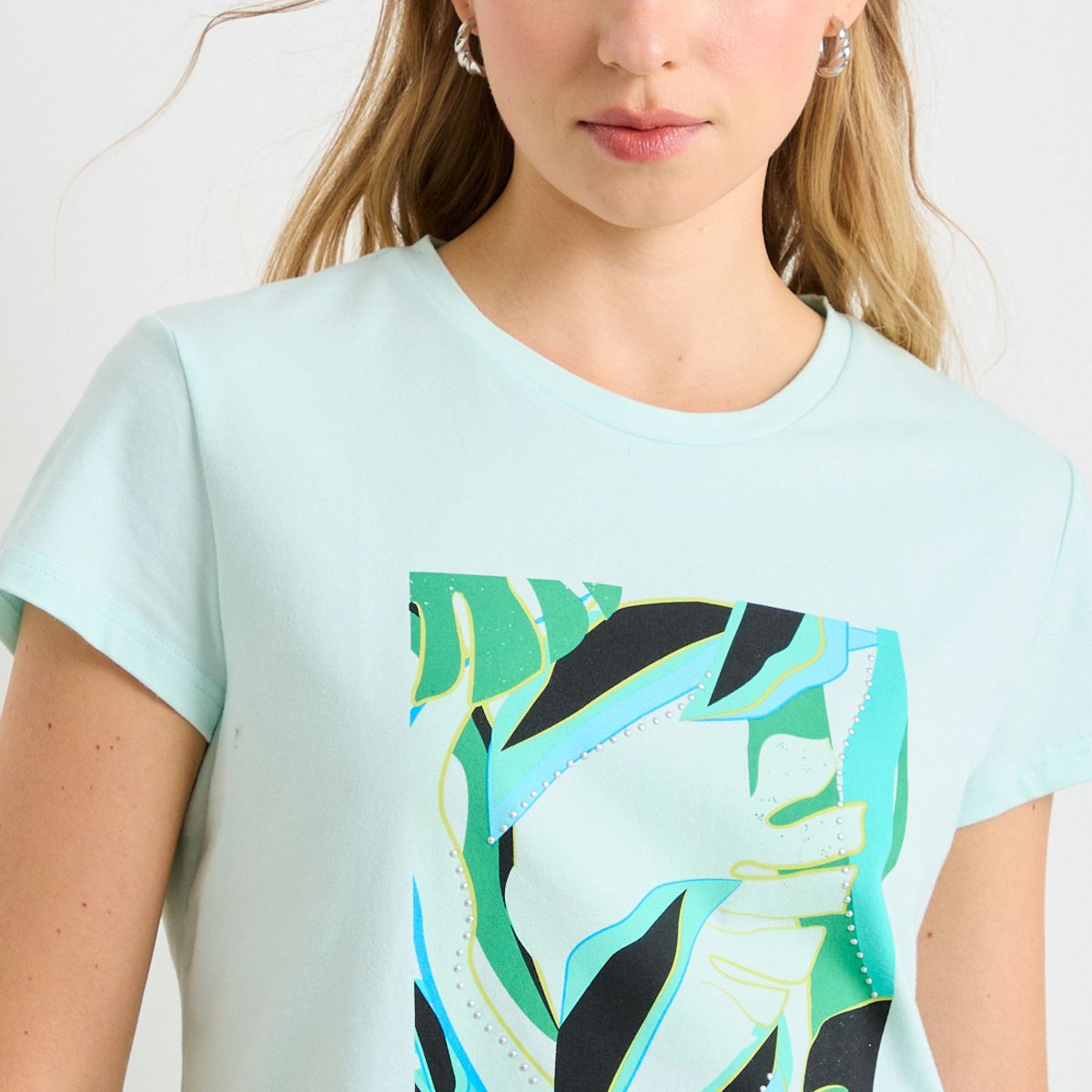 ASH - Polera Manga Corta Mujer Azul Ash