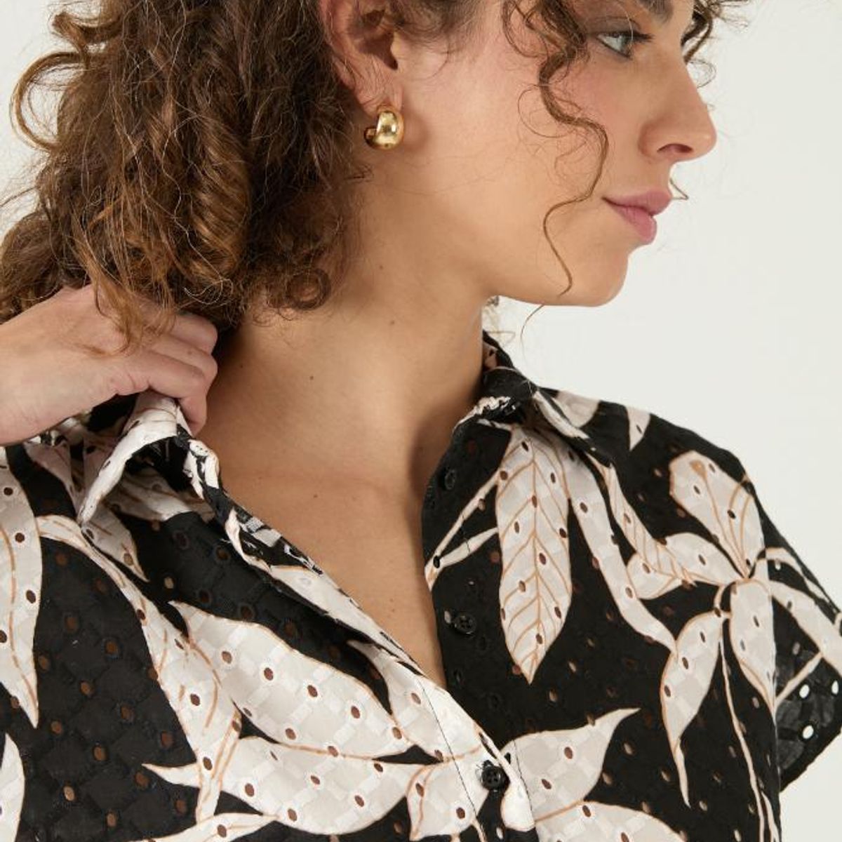 PRIVILEGE - Blusa negra estampada PRIVILEGE 3370