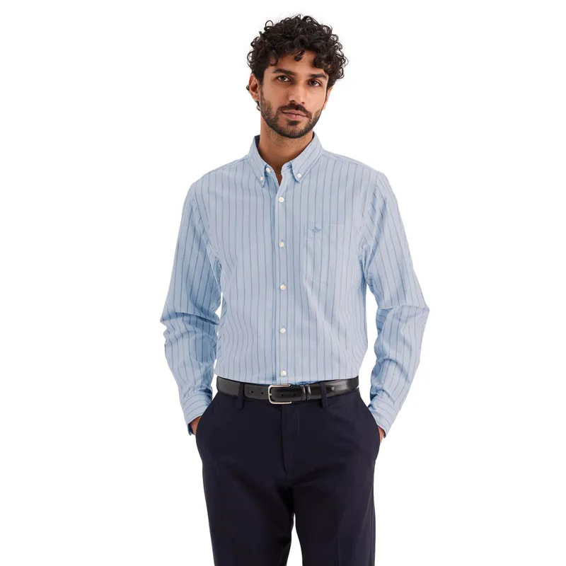 DOCKERS - Camisa Hombre Woven Refine Classic Fit Azul Bel Air Dockers