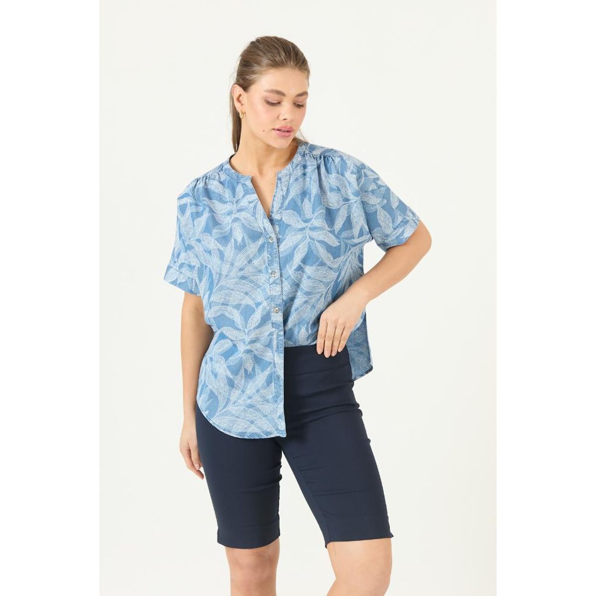PRIVILEGE - Blusa de lyocell celeste estampada PRIVILEGE 3479