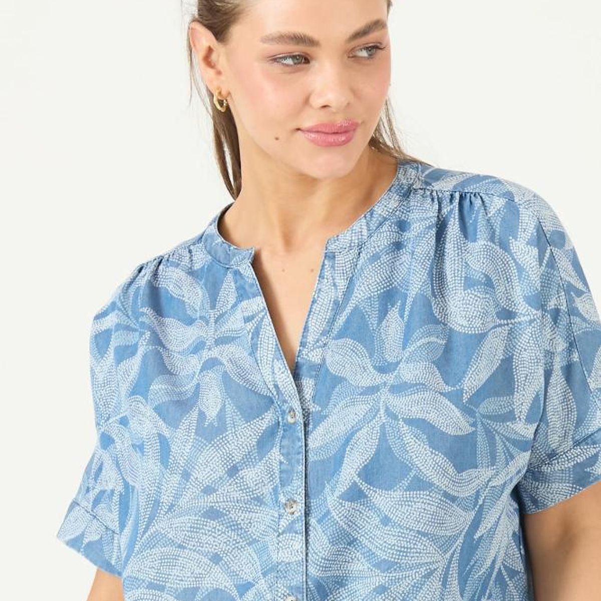 PRIVILEGE - Blusa de lyocell celeste estampada PRIVILEGE 3479