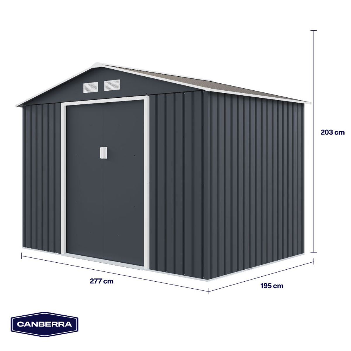 CANBERRA - Bodega De Jardín Para Exteriores Gris 277x195x203cm Canberra