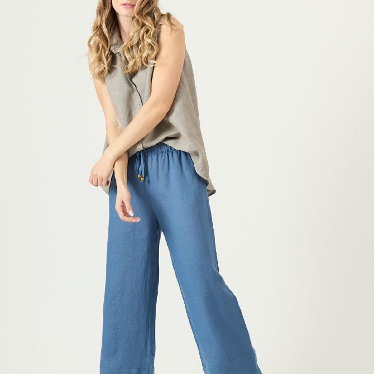 PRIVILEGE - Blusa de lino vison PRIVILEGE 3102