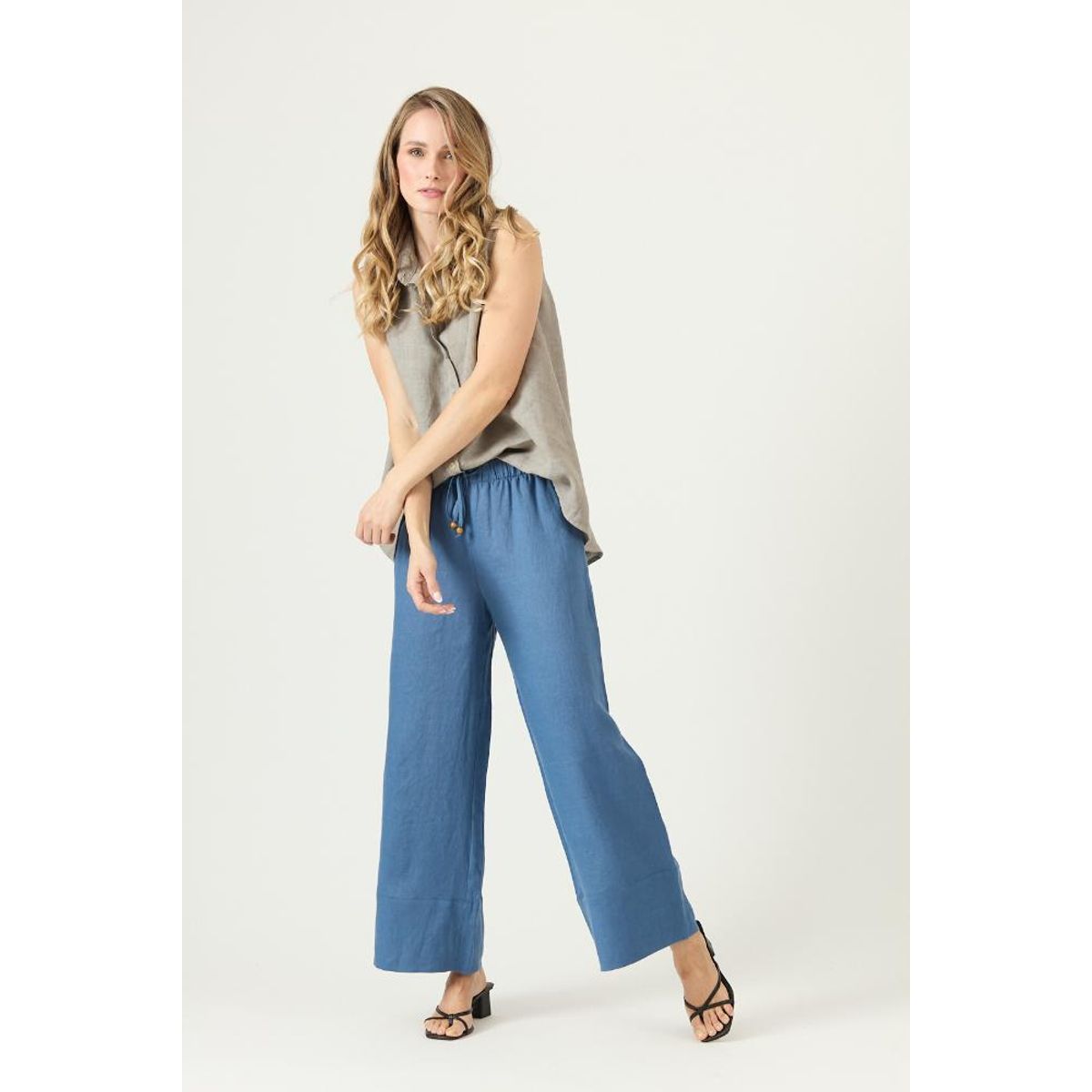 PRIVILEGE - Blusa de lino vison PRIVILEGE 3102