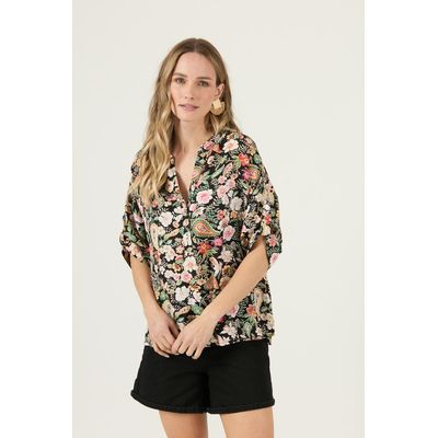 Imagen 2 del producto Blusa negra estampada 3297