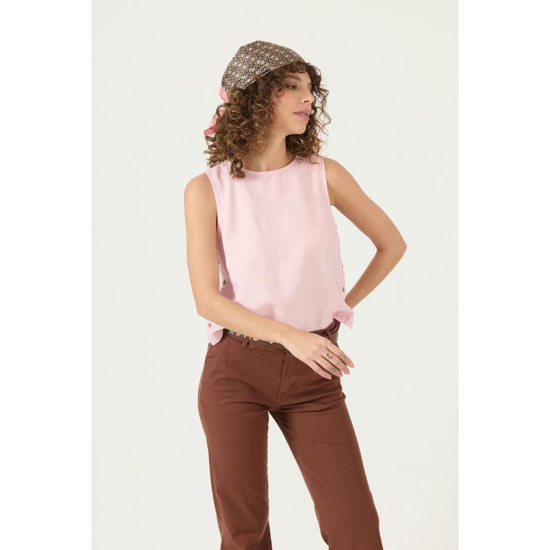 PRIVILEGE - Blusa de lino rosa PRIVILEGE 3332