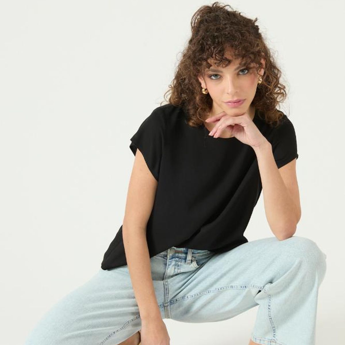 PRIVILEGE - Blusa negra PRIVILEGE 3337