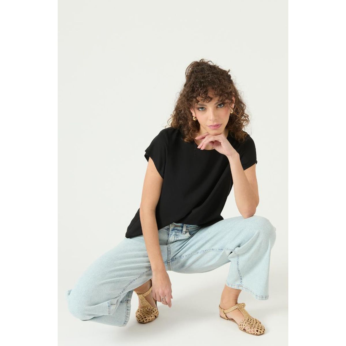 PRIVILEGE - Blusa negra PRIVILEGE 3337