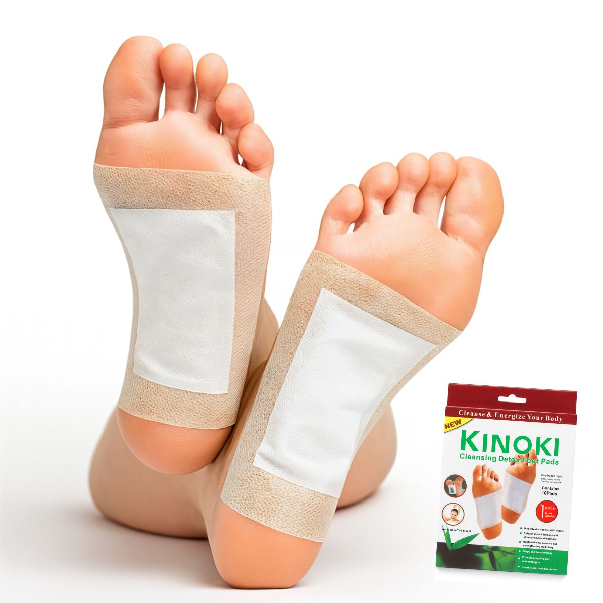 GENERICO - Pack 10 Parches Para Pies Detox Desintoxicantes Natural