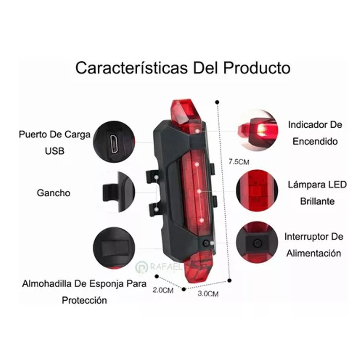 GENERICO - Lámparas recargables impermeables para bicicleta con claxon