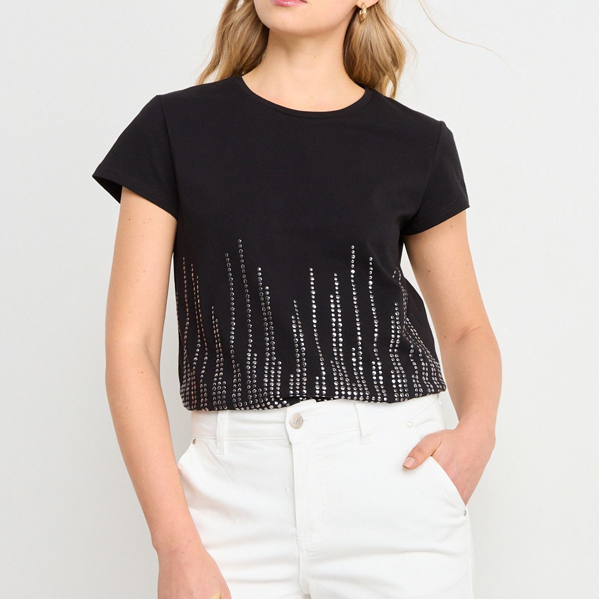 ASH - Polera Manga Corta Mujer Negro Ash