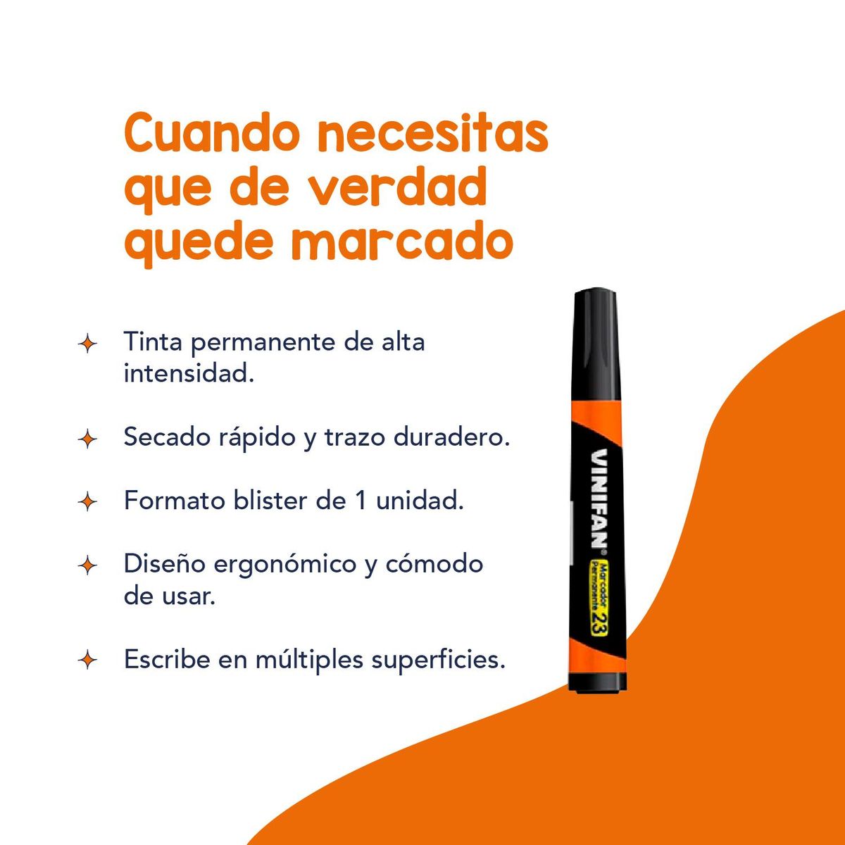GENERICO - Plumón Permanente Blister Vinifan - 1 ud - Azul - Tamano Unico