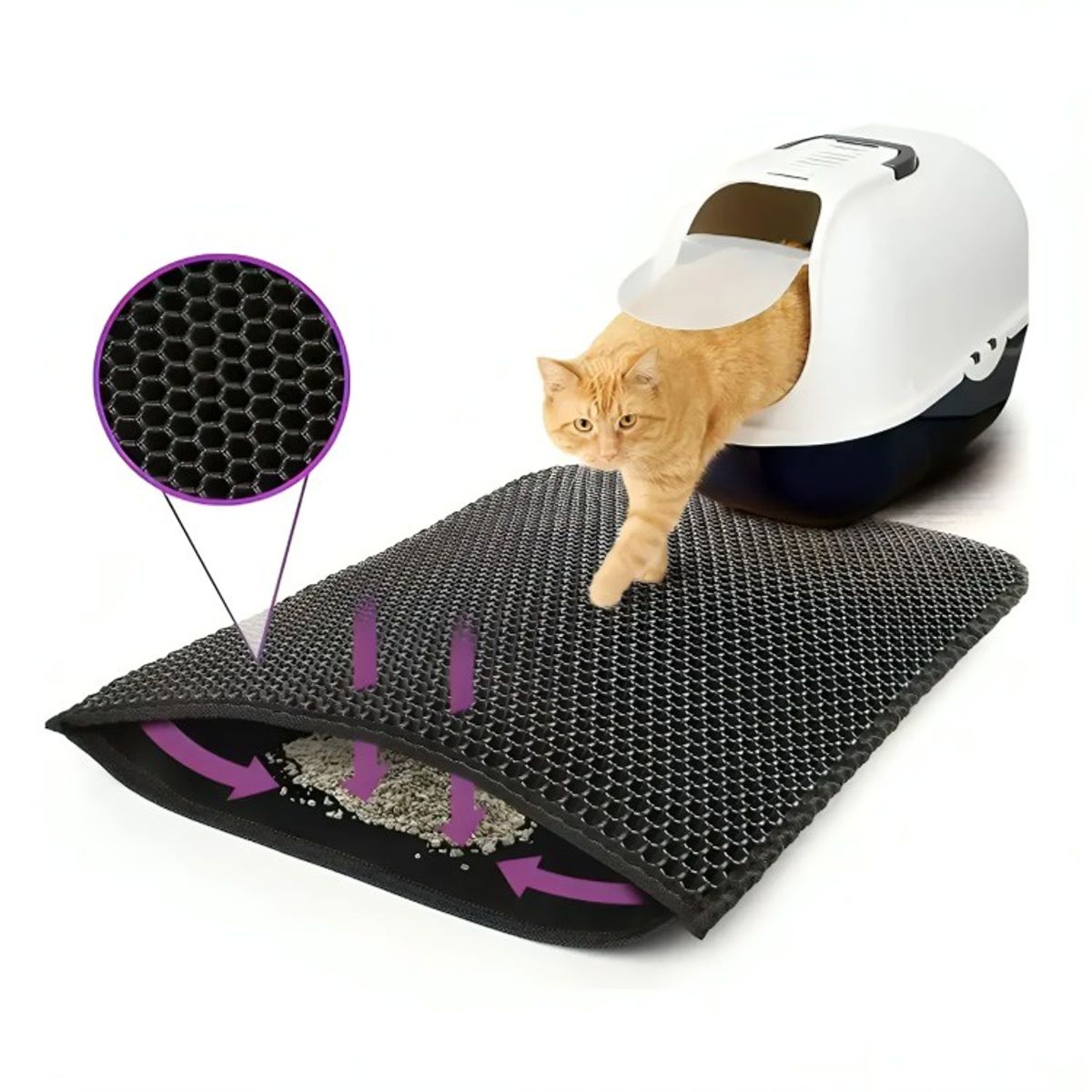 GENERICO - Alfombra Para Atrapar Arena De Gatos Tapete Arenero Mascotas