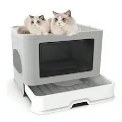 GENERICO - Arenero Cerrado Gatos Cupula Baño Sanitario Xl Base Movil