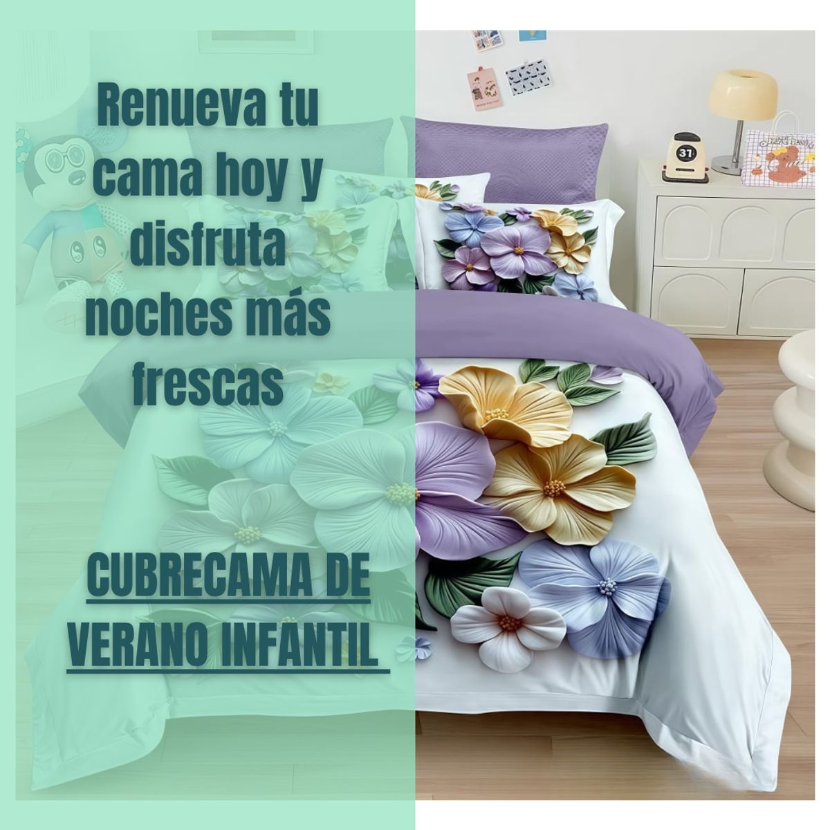 GENERICO - Cubrecama Infantil Verano De Diseño 3D Algodón Quilt