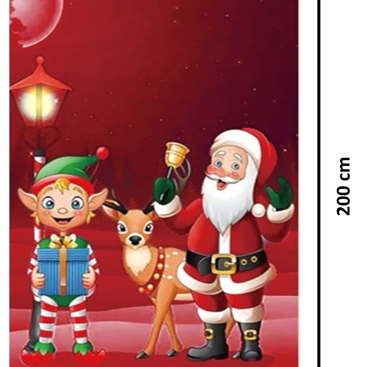 GENERICO - FUNDA PARA PUERTA CON DISEÑOS NAVIDEÑOS RENO SANTA 90X210CM MP