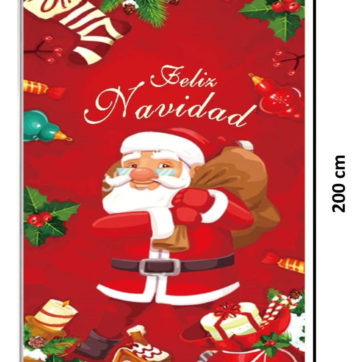 GENERICO - FUNDA PARA PUERTA CON DISEÑOS NAVIDEÑOS SANTA CLAUS 90X210CM MP