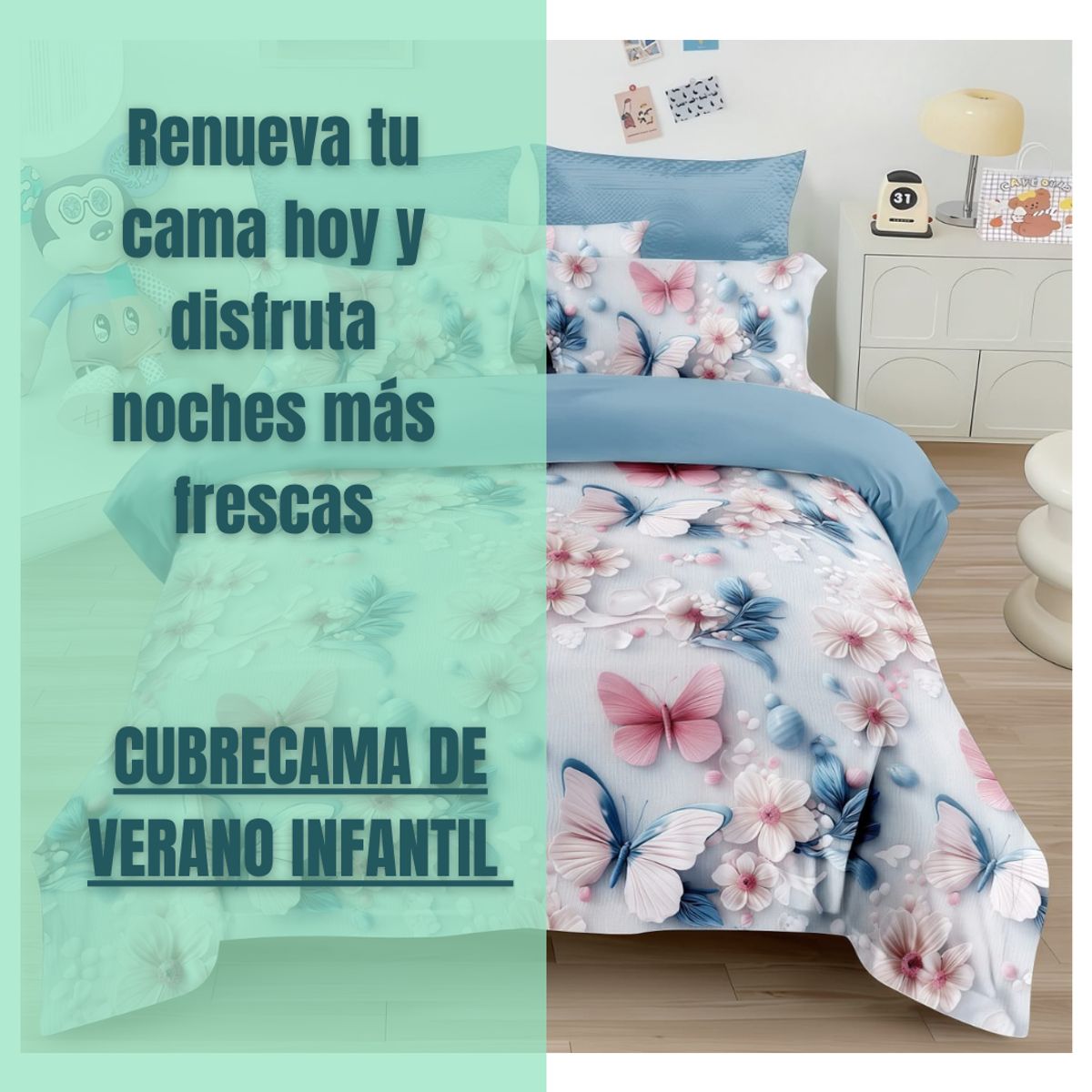 GENERICO - Cubrecama Infantil Verano De Diseño 3D Algodón Quilt
